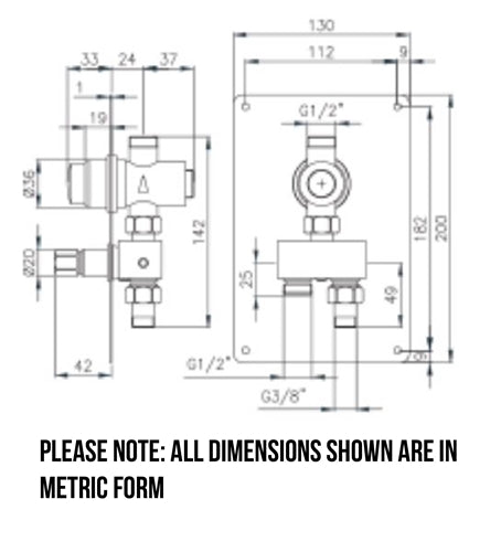 Shower Valve Panel | Adjustable, Self-Closing