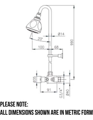 External Shower Kit | Adjustable